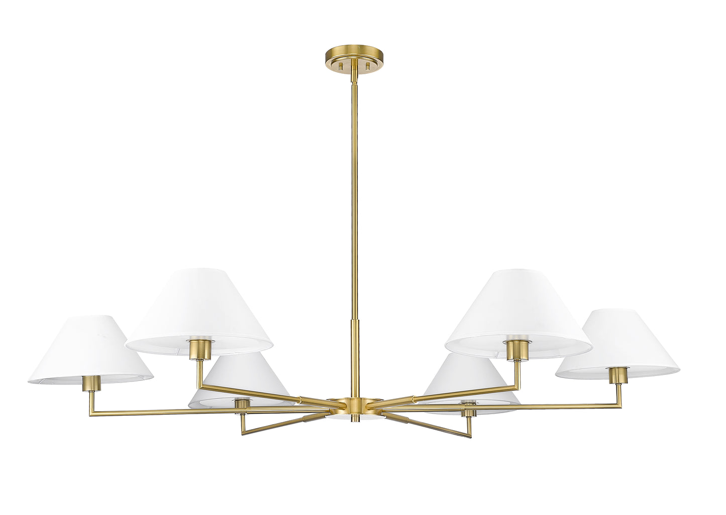 744-63R-LG - Leila 6 Light 63" Chandelier - Luxe Gold