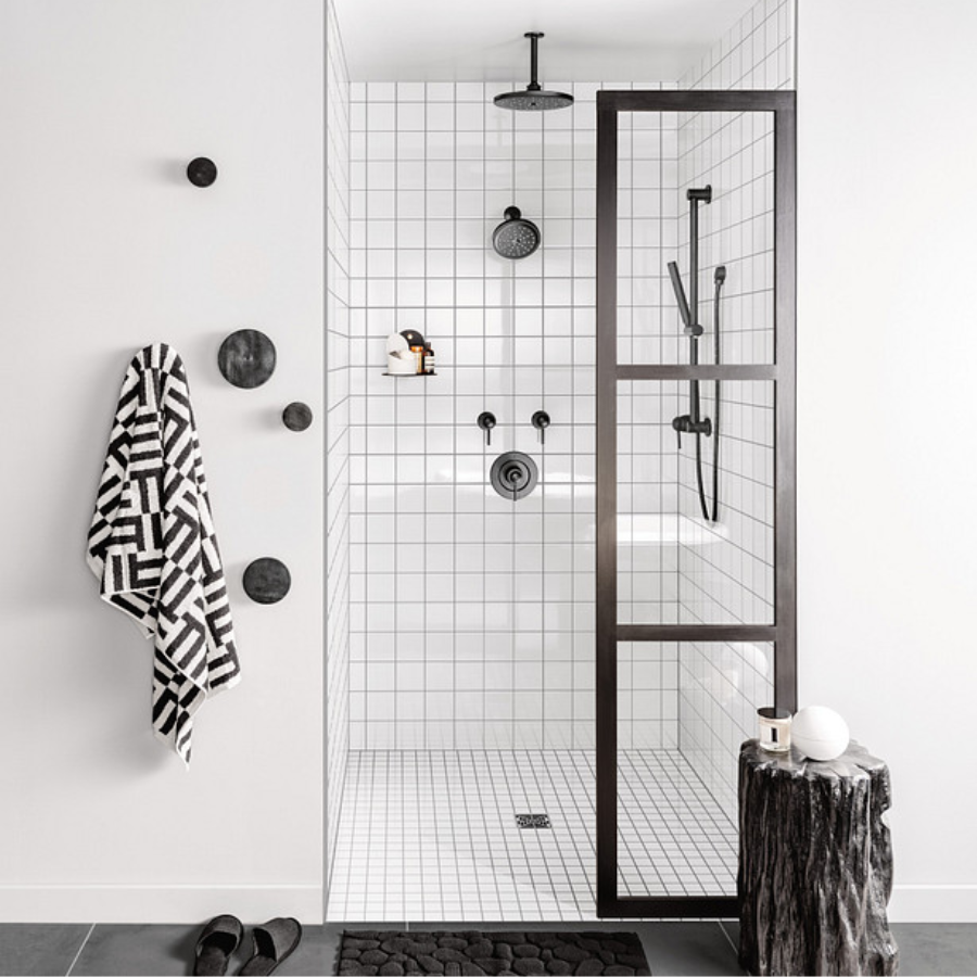 A725WR - Wrought Iron Circular Drop Ell for Handheld Showerhead - Matte Black