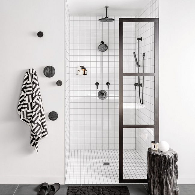 A725WR - Wrought Iron Circular Drop Ell for Handheld Showerhead - Matte Black