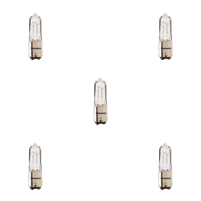 613076 - Dimmable Clear T4 Halogen BA15D Base Light Bulb - 75 Watt - 2900K - 5 Pack