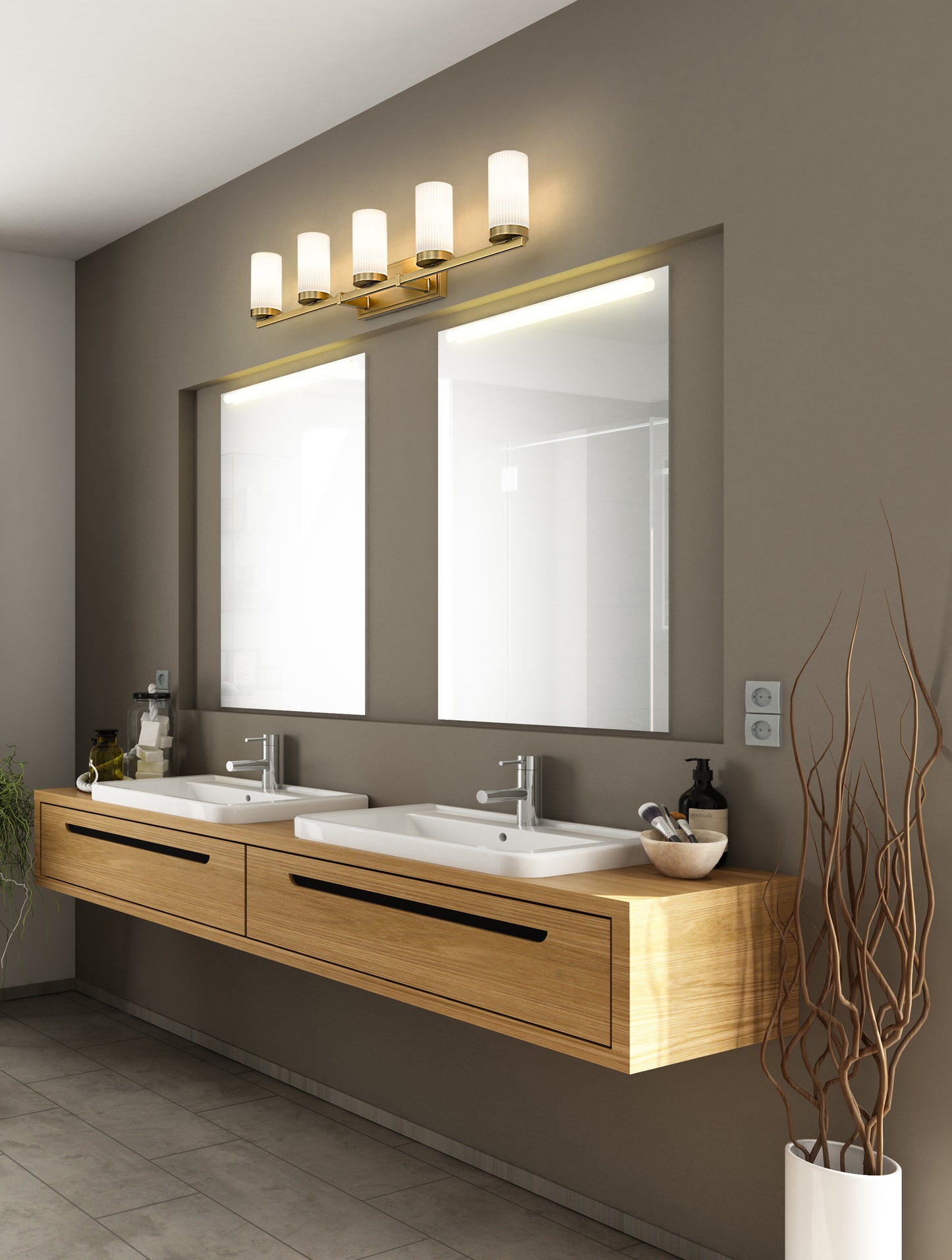 3044-5V-MGLD - Danica 5 Light 39" Vanity - Modern Gold