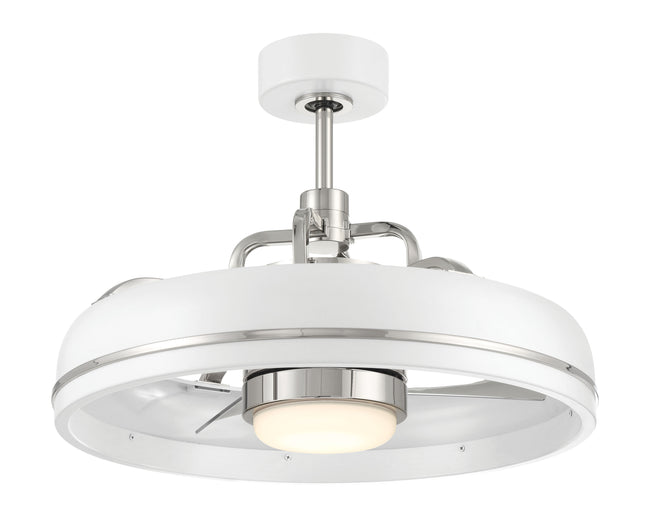 TYL24WPLN3-NWF - Taylor 18" Fandelier no Wifi 20" 3 Blade Indoor Outdoor Ceiling Fan with Light Kit - White / Polished Nickel