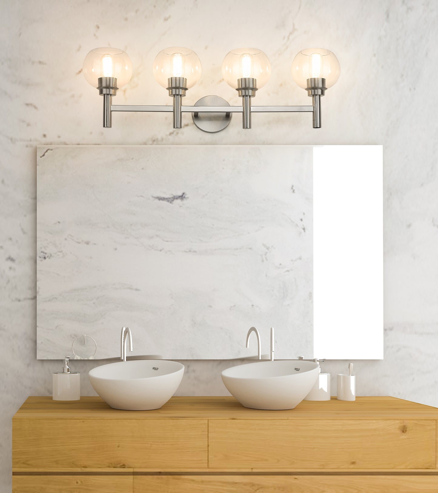 7502-4V-BN - Sutton 4 Light 32" Vanity - Brushed Nickel