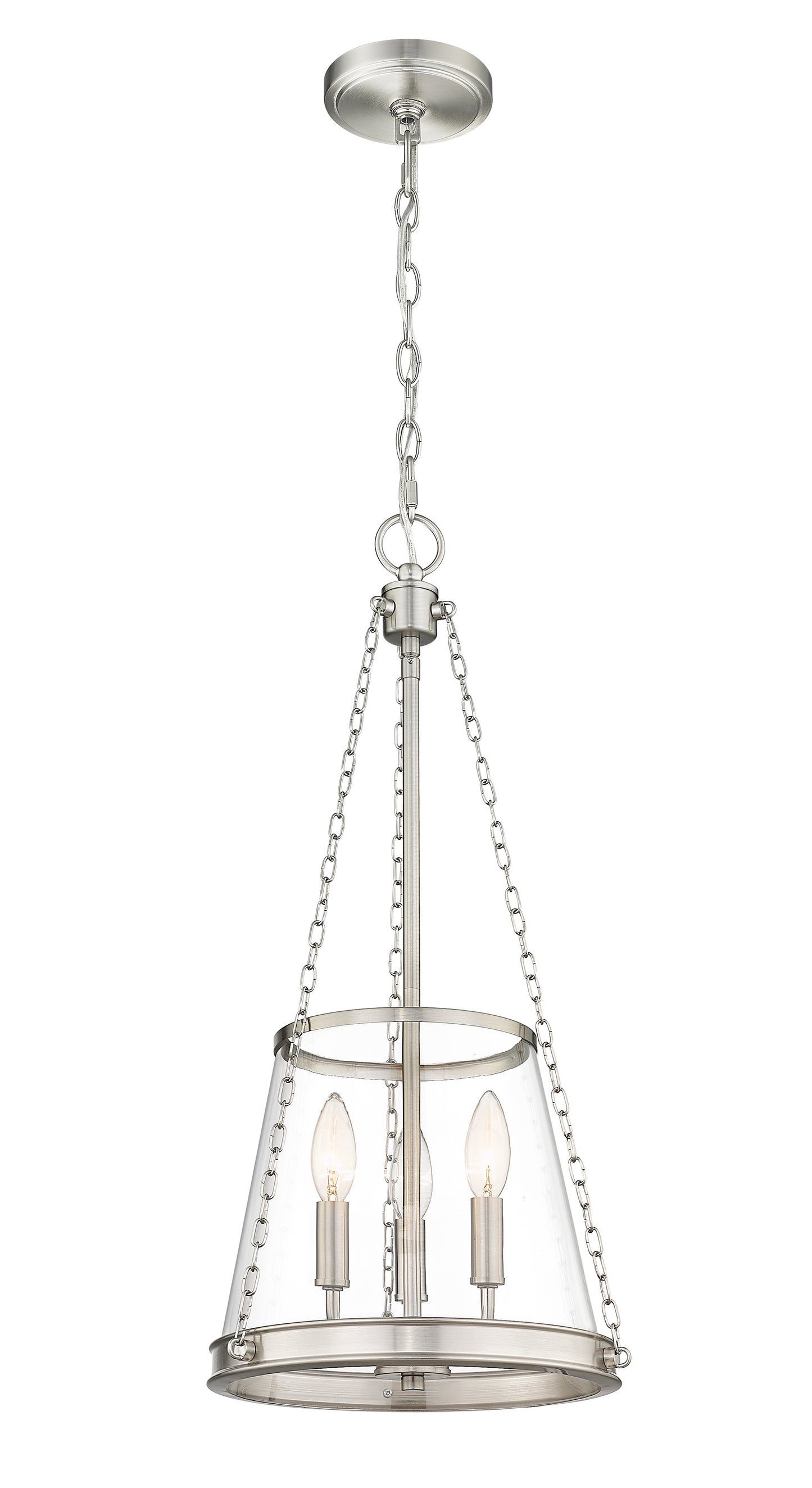 341P12-BN - Prescott 3 Light 12" Pendant - Brushed Nickel