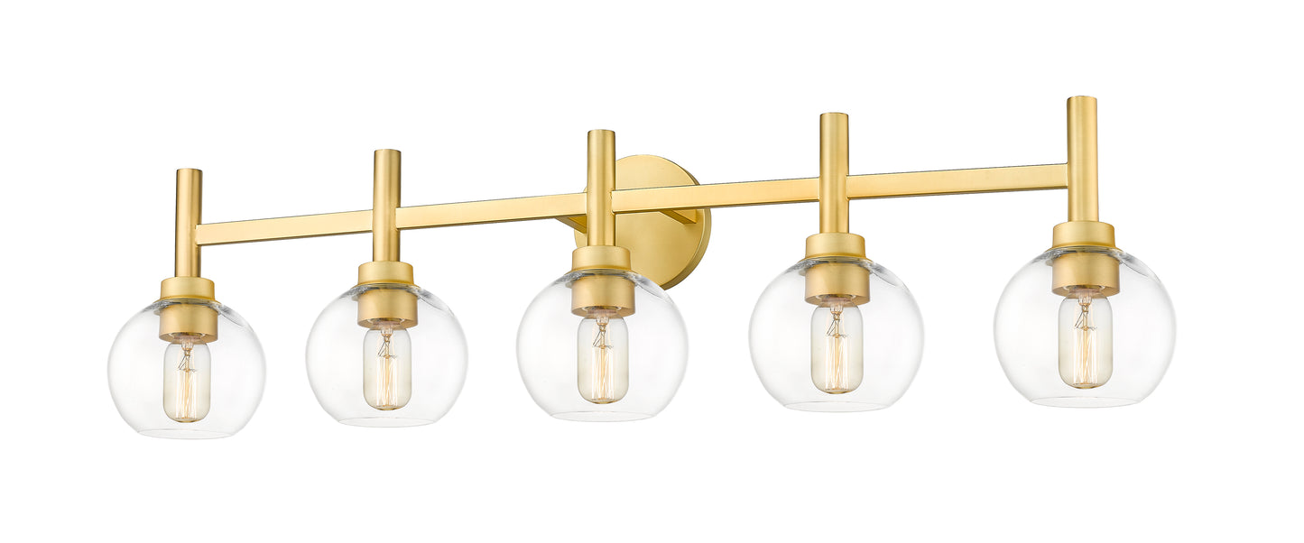 7502-5V-BG - Sutton 5 Light 40" Vanity - Brushed Gold