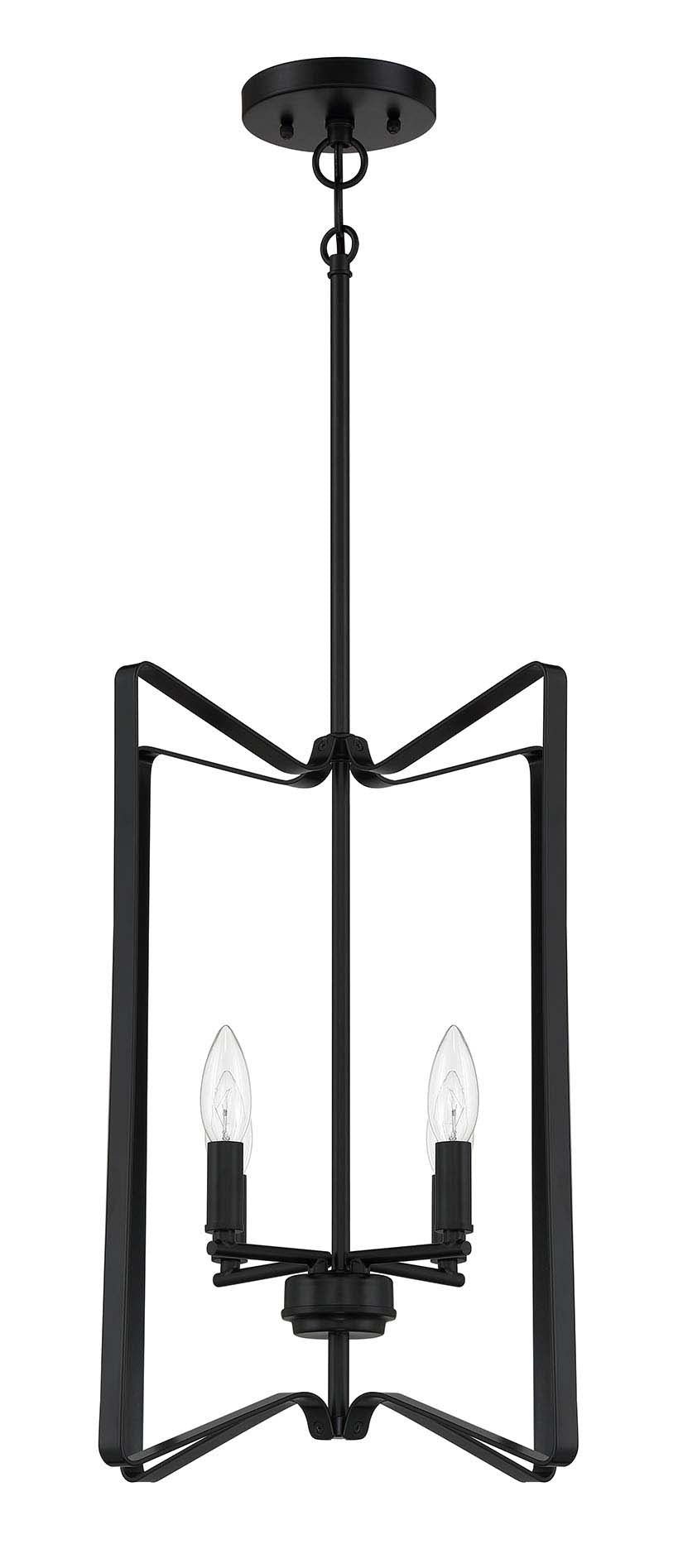56134-FB - Shayna 4 Light 15" Wide Foyer Light - Flat Black