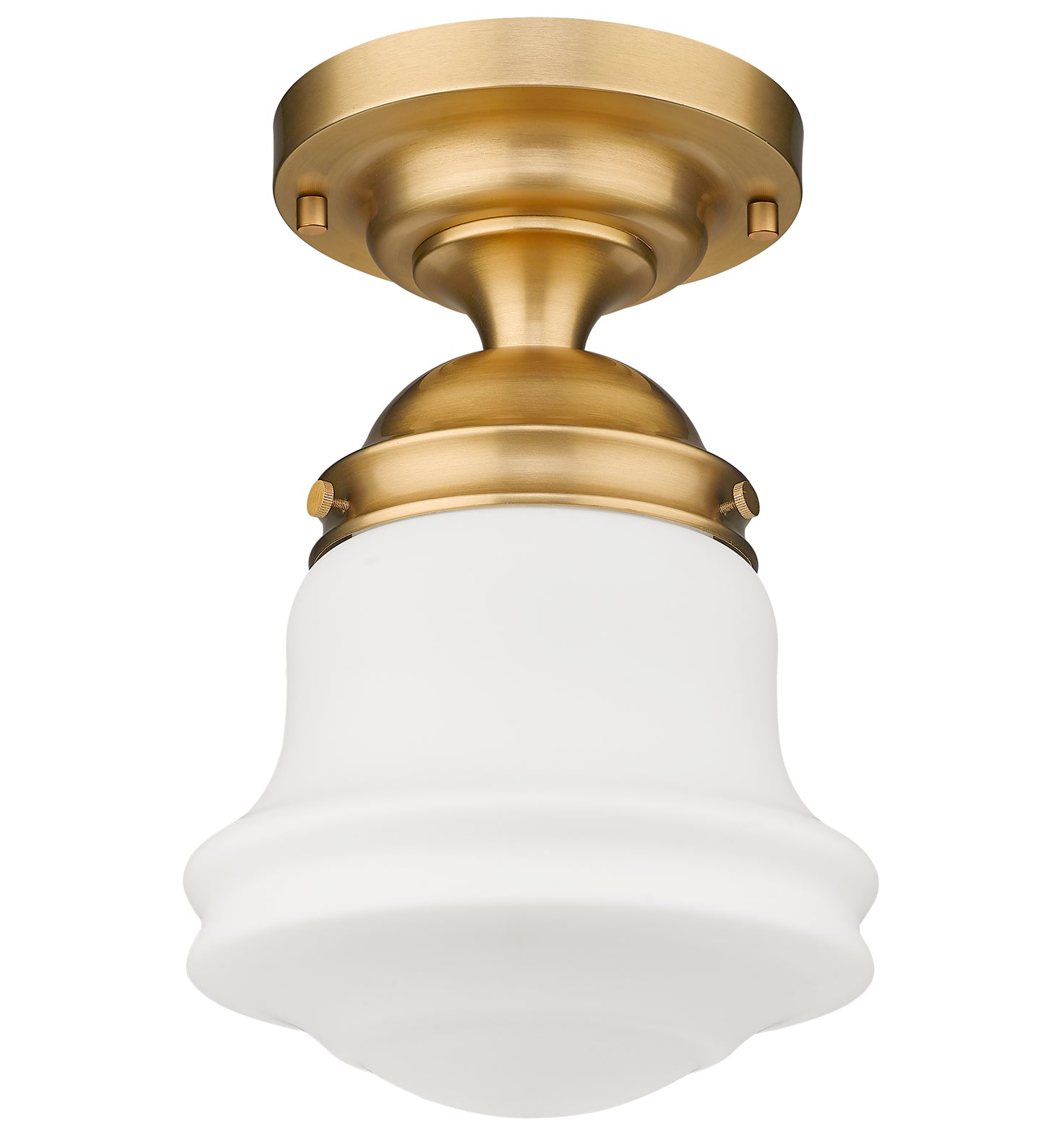 735F10-HBR - Vaughn 1 Light Flush 10" Mount - Heritage Brass