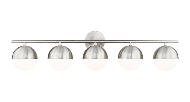 7517-5V-BN - Realm Sphere 5 Light 40" Vanity - Brushed Nickel