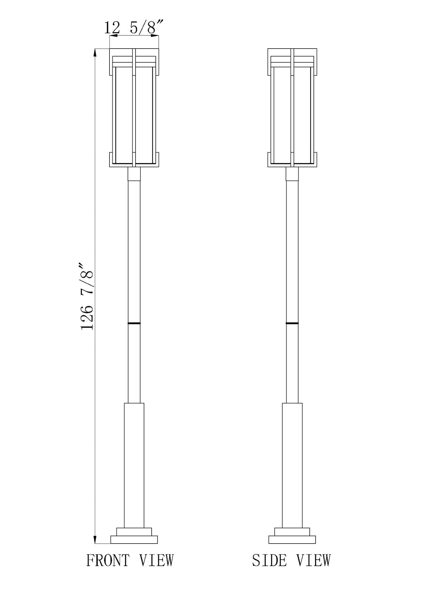 5031PHXLR-5010P-BK -  Fortis 3 Light 127" Post Light - Sand Black