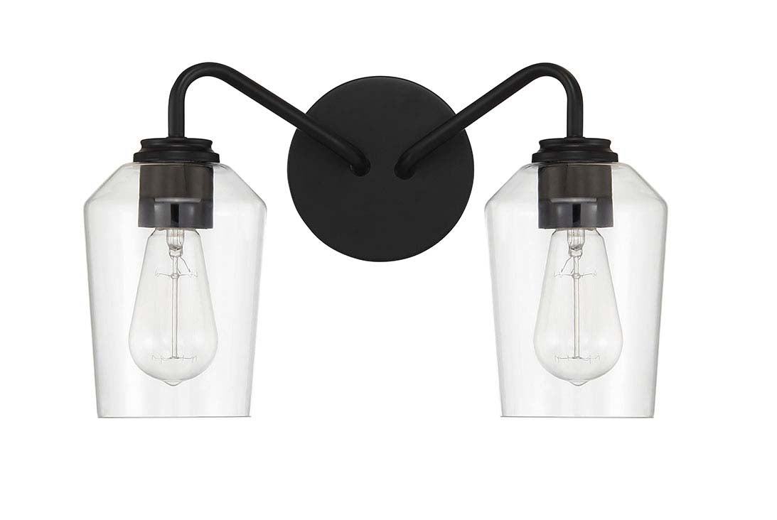 56102-FB - Shayna 2 Light 15" Wide Vanity Light - Flat Black