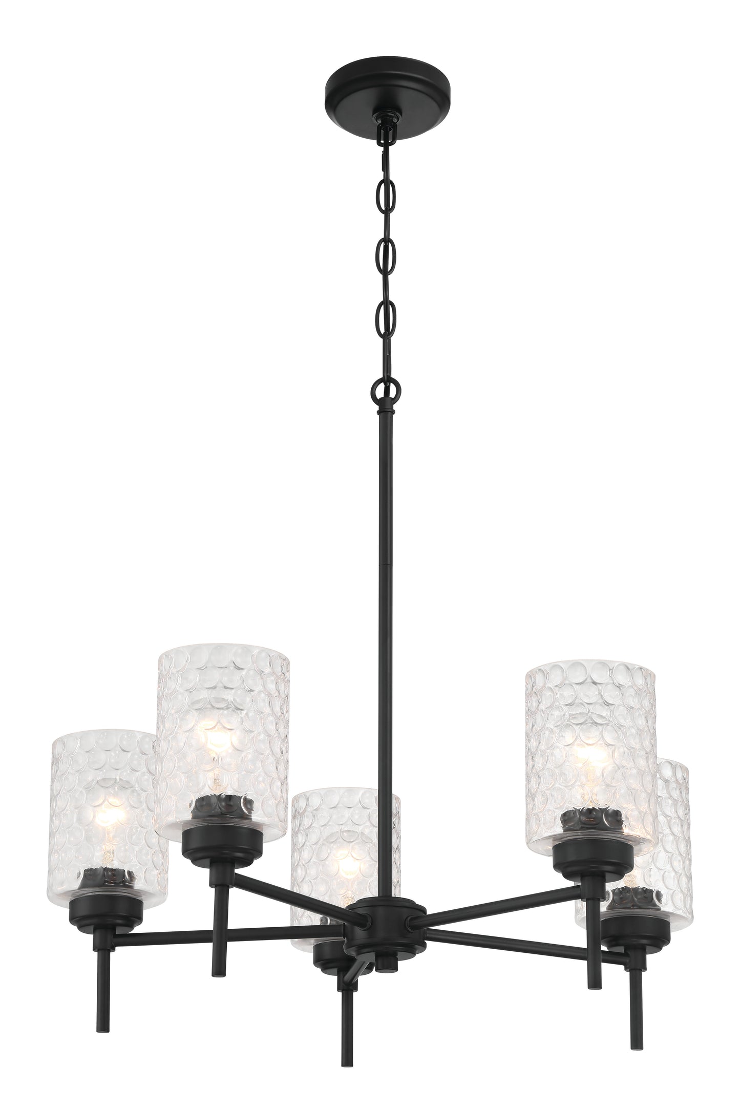 60525-FB - Claire 5 Light 24" Wide Chandelier - Flat Black