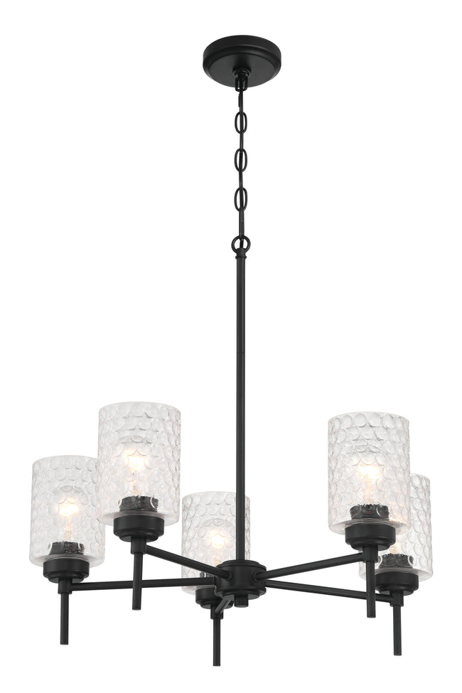 60525-FB - Claire 5 Light 24" Wide Chandelier - Flat Black