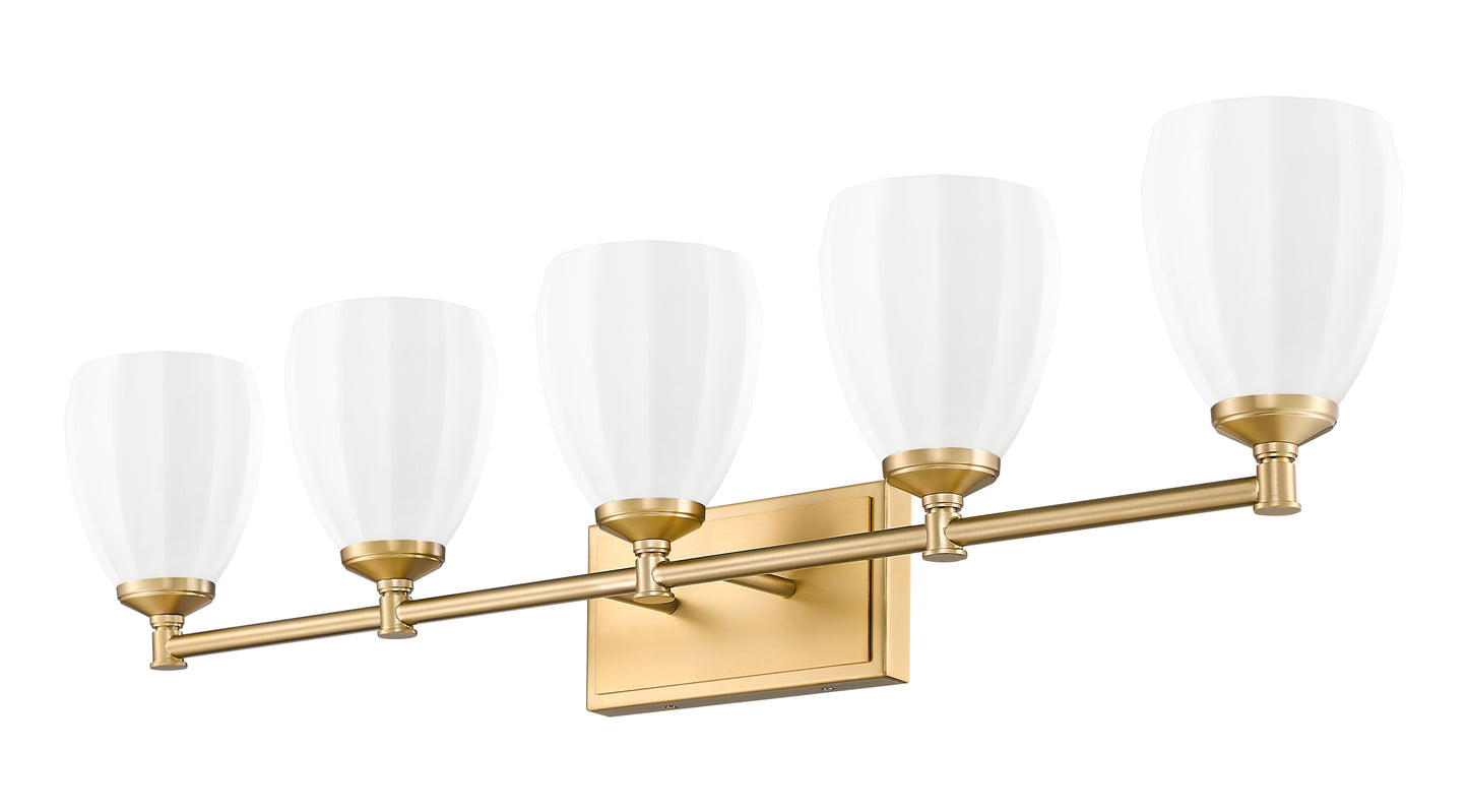 7004-5V-MGLD - Oren 5 Light 38" Vanity - Modern Gold