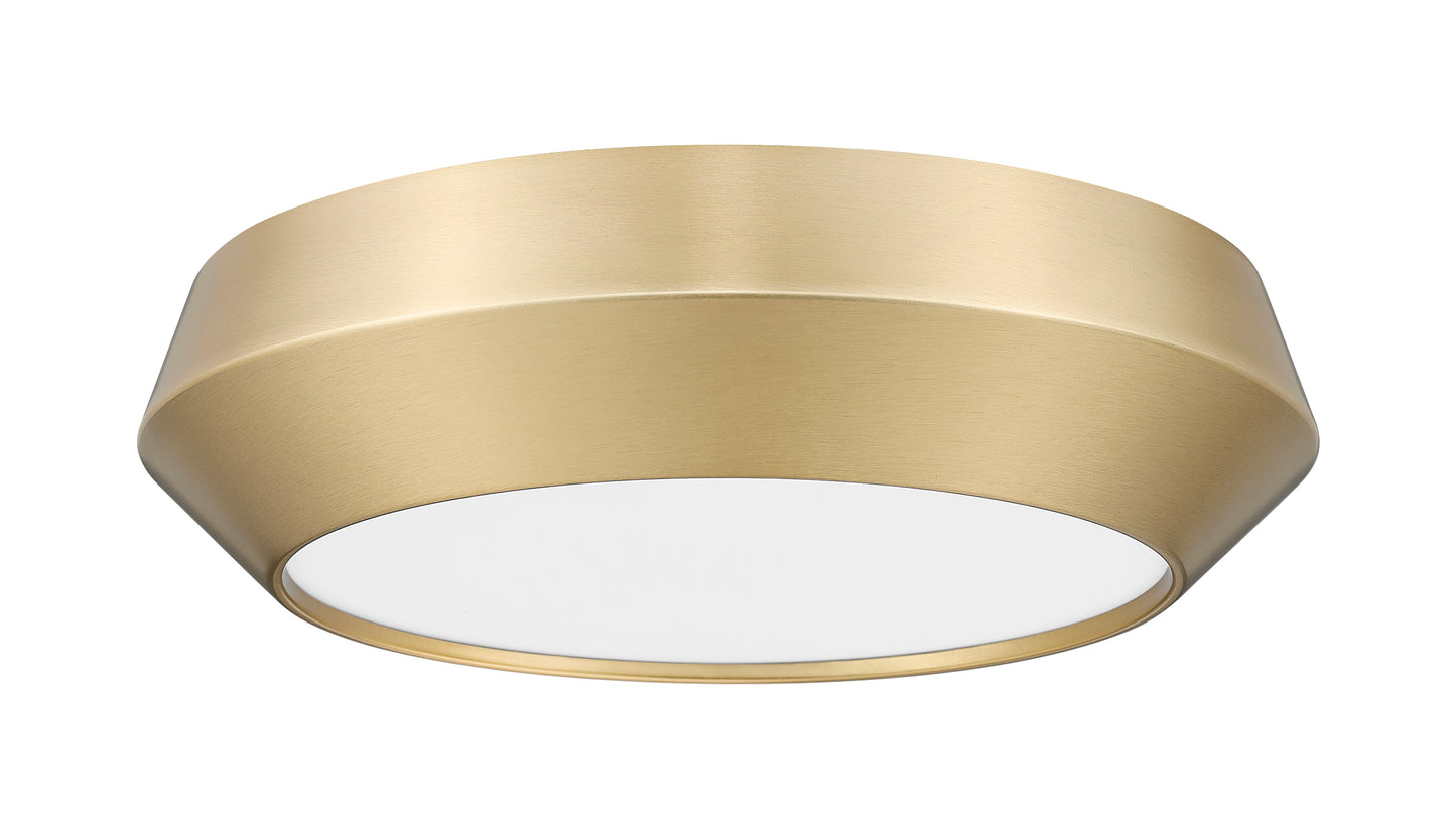 7701F12-MGLD-LED - Quasars 1 Light Flush 12" Mount - Modern Gold