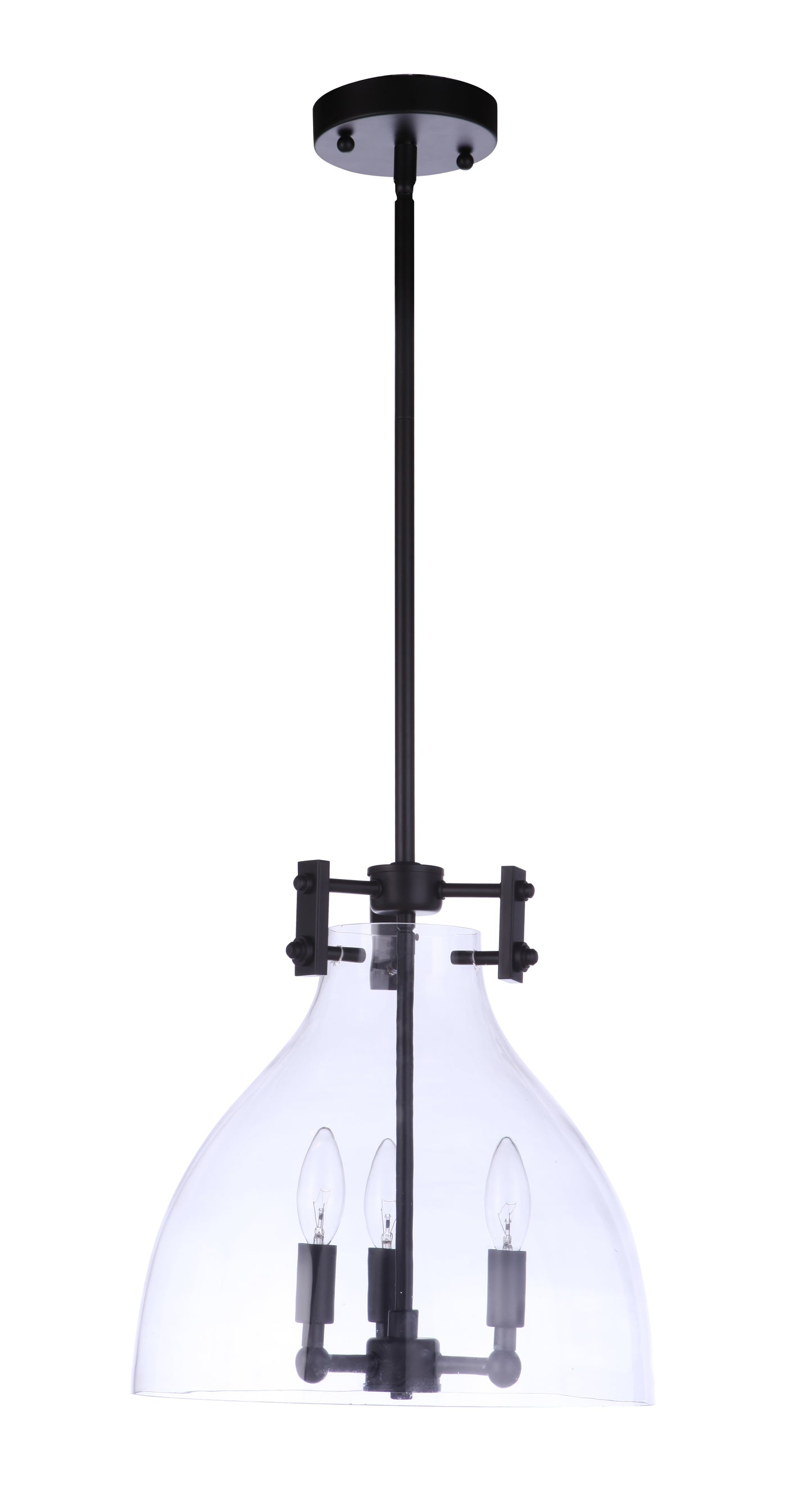 55893-FB - Chardonnay 3 Light 13.25" Wide Pendant - Flat Black