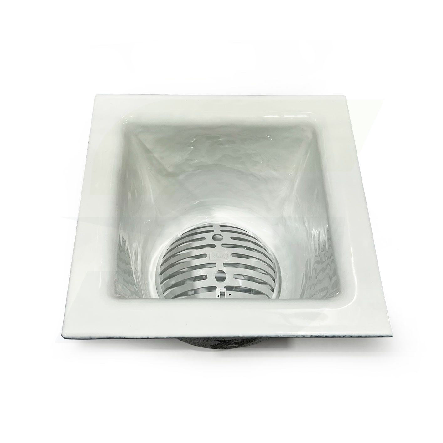 FD2376-NH4 - 12" x 12" Porcelain Enameled 8" Cast Iron Floor Sink - 4" No-Hub Connection