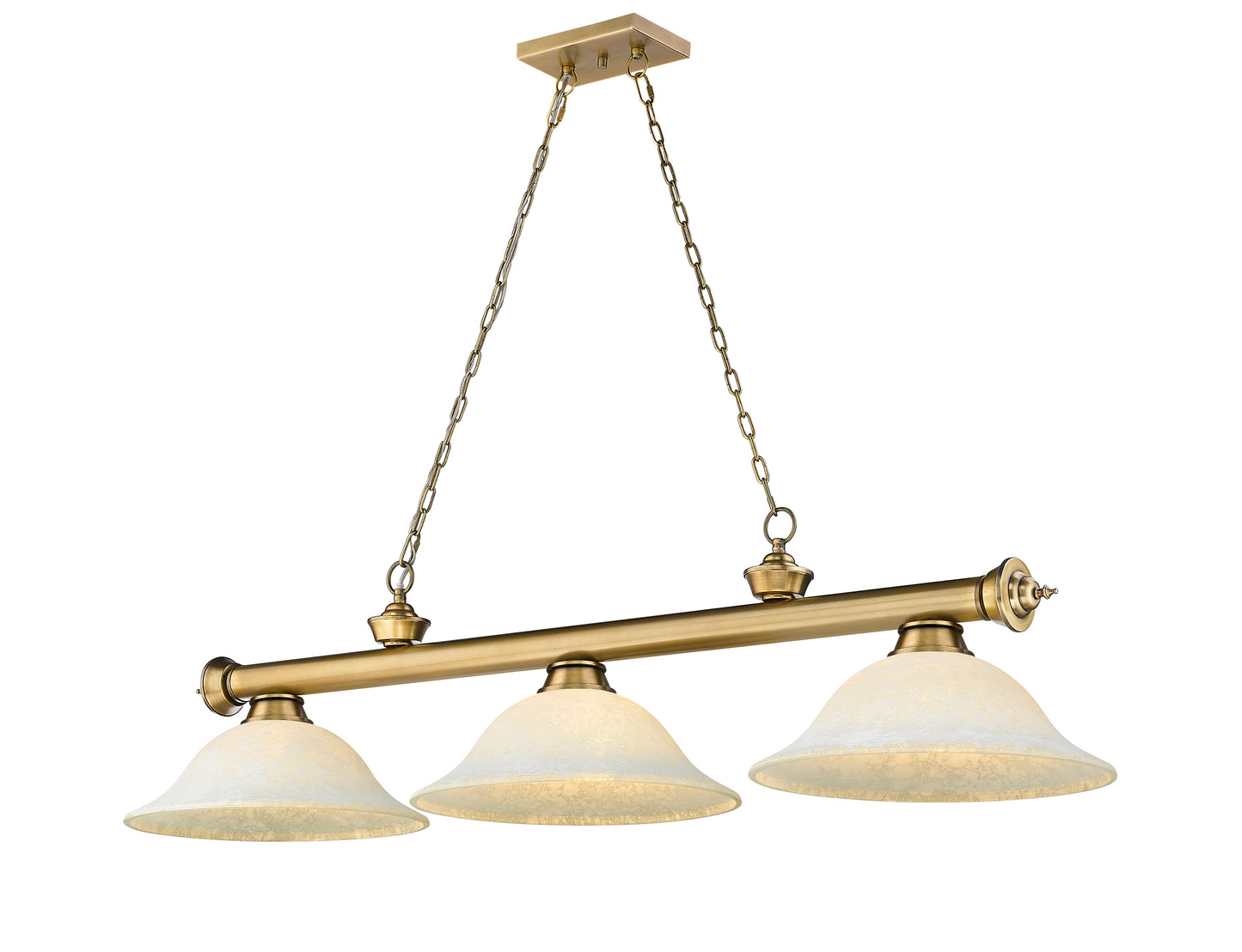 2306-3RB-WM16 - Cordon 3 Light 58" Billiard - Rubbed Brass