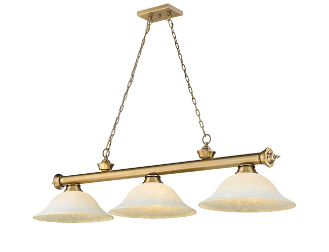 2306-3RB-WM16 - Cordon 3 Light 58" Billiard - Rubbed Brass