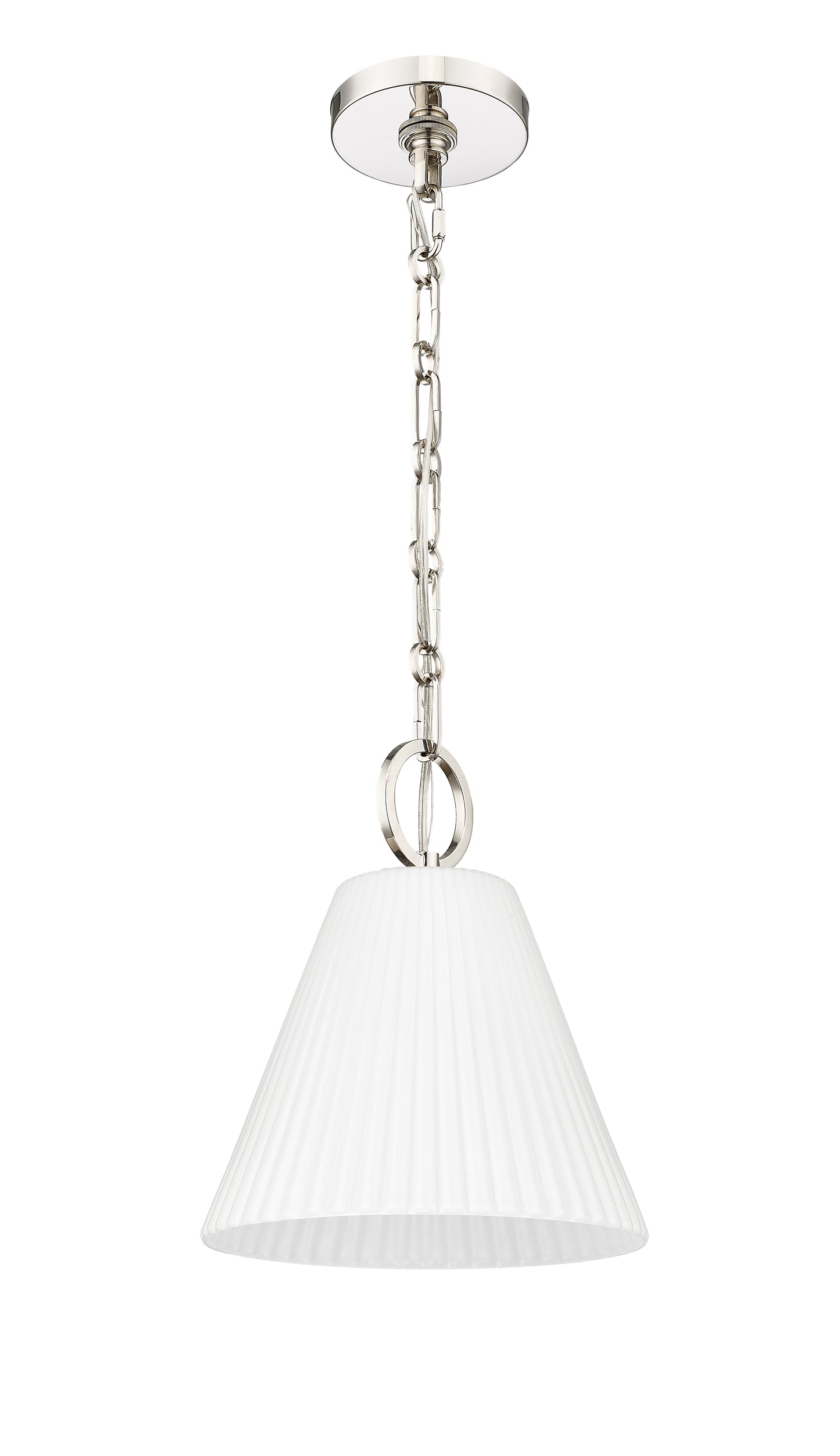 3042P10-PN - Alaric 1 Light 10" Pendant - Polished Nickel