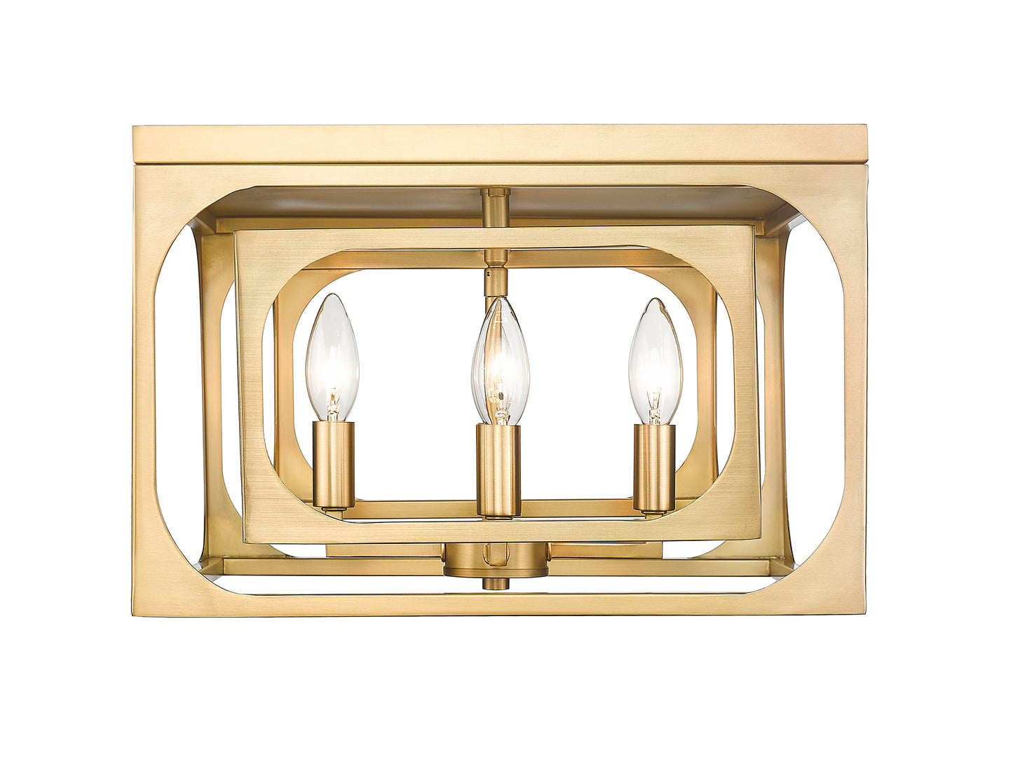 3038F-RB - Easton 4 Light Flush 15" Mount - Rubbed Brass