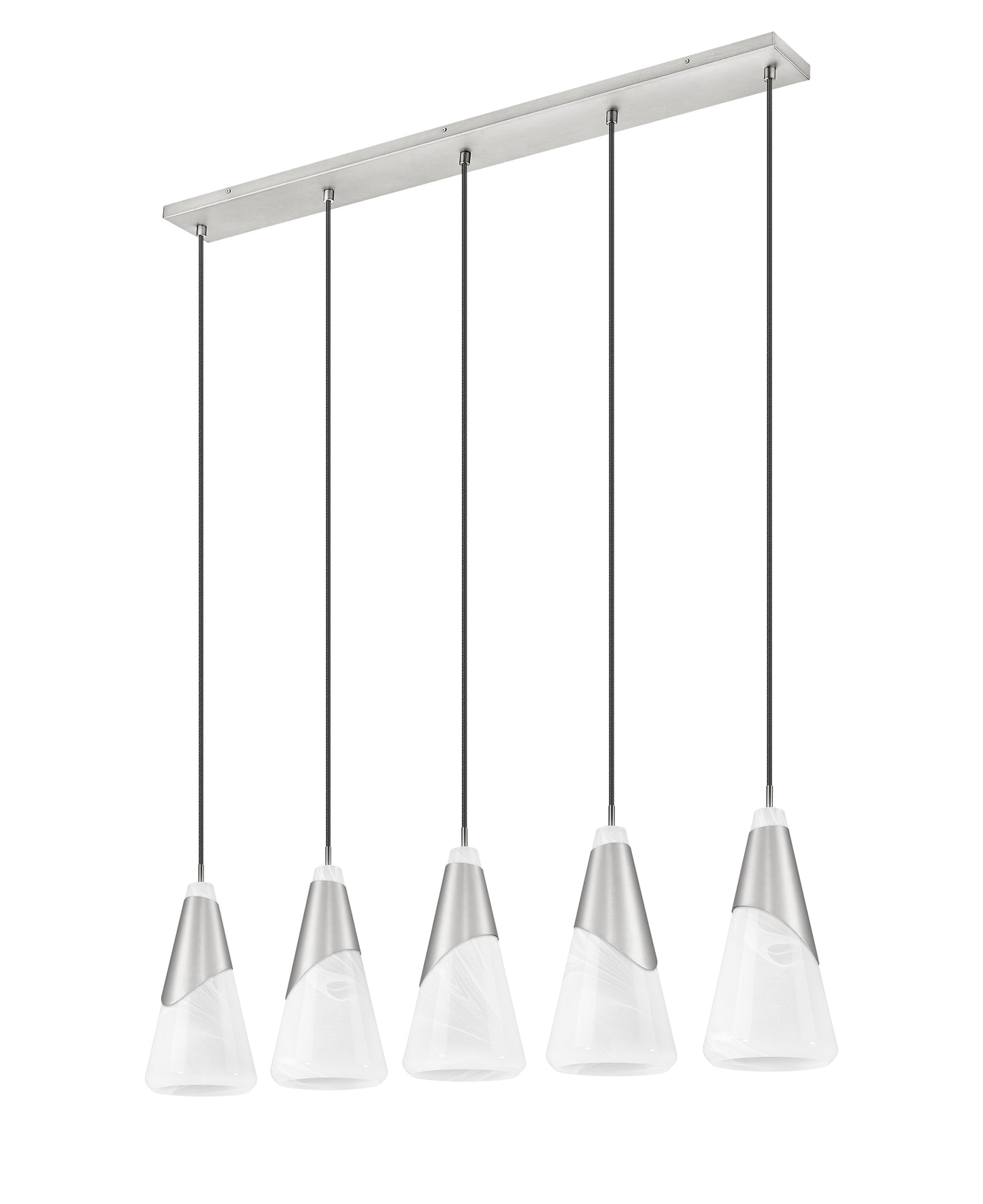828P7-5L-BN - Aimie 5 Light Linear 42" Chandelier - Brushed Nickel
