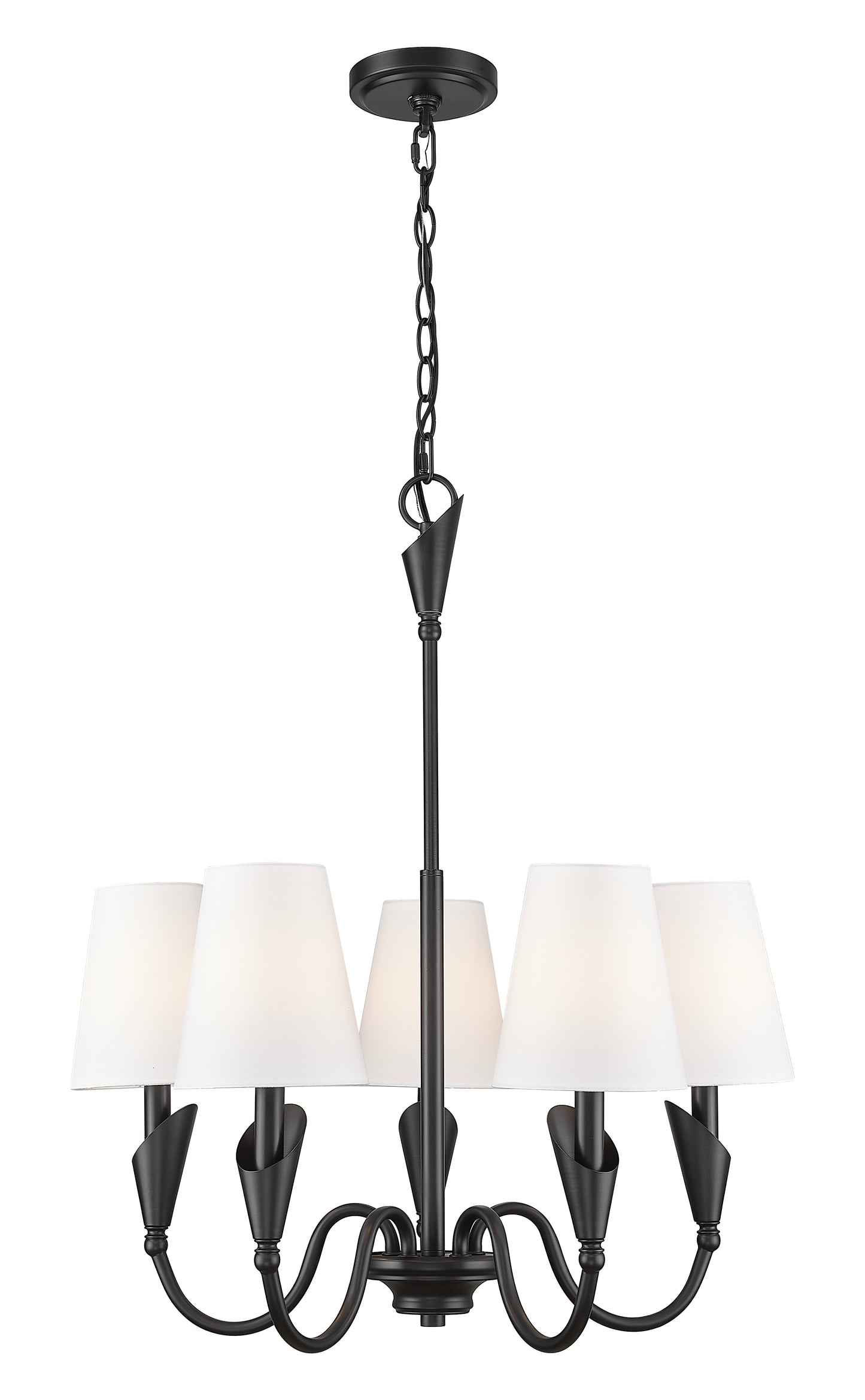 4014-24MB - Claudelle 5 Light 24" Chandelier - Matte Black