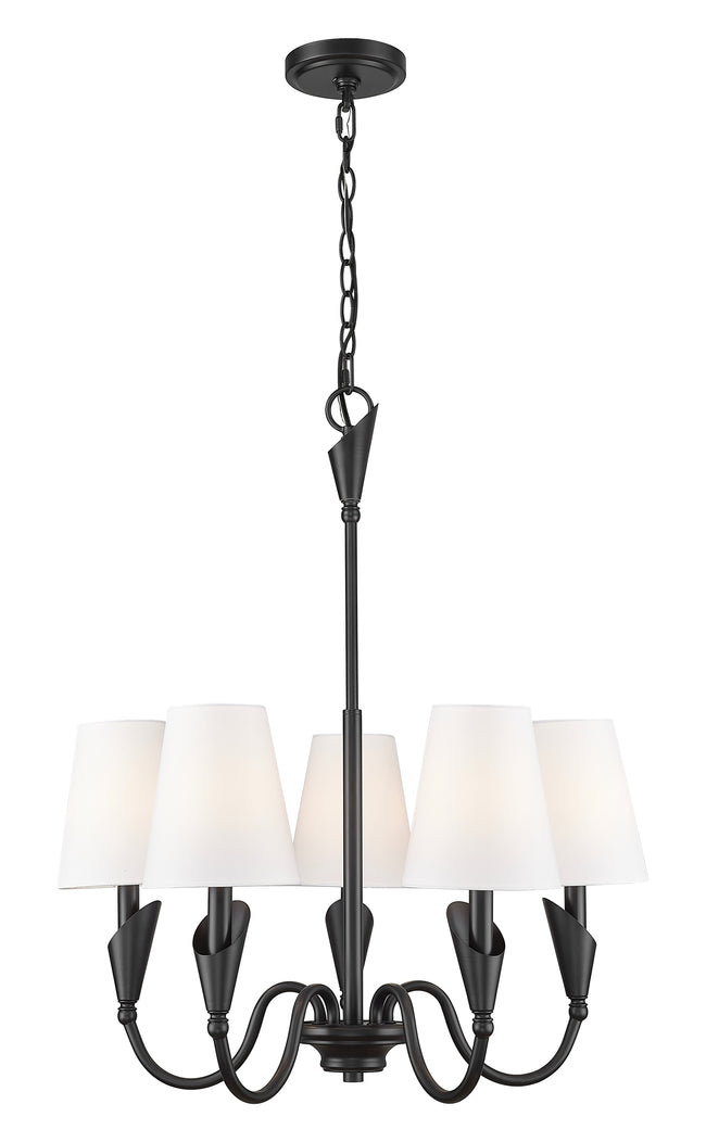 4014-24MB - Claudelle 5 Light 24" Chandelier - Matte Black