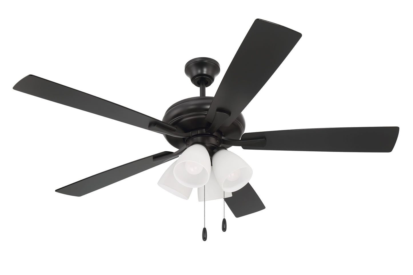 ECF114FB5-FBGW - Eos Frost 4 Light 52" 5 Blade Ceiling Fan with Light Kit - Flat Black