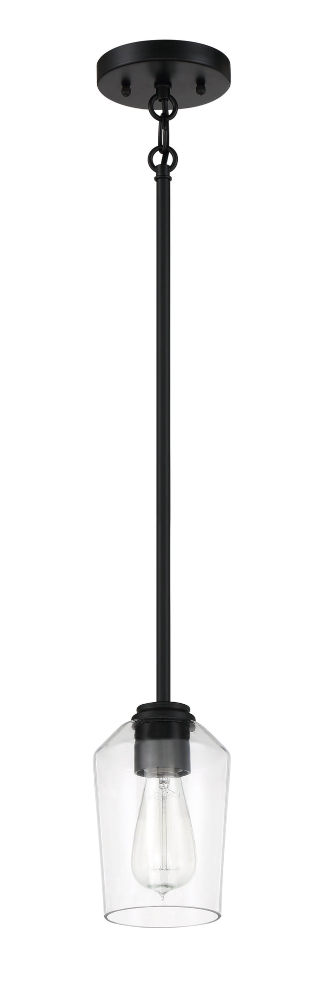 56191-FB - Shayna 1 Light 5.13" Wide Mini Pendant - Flat Black
