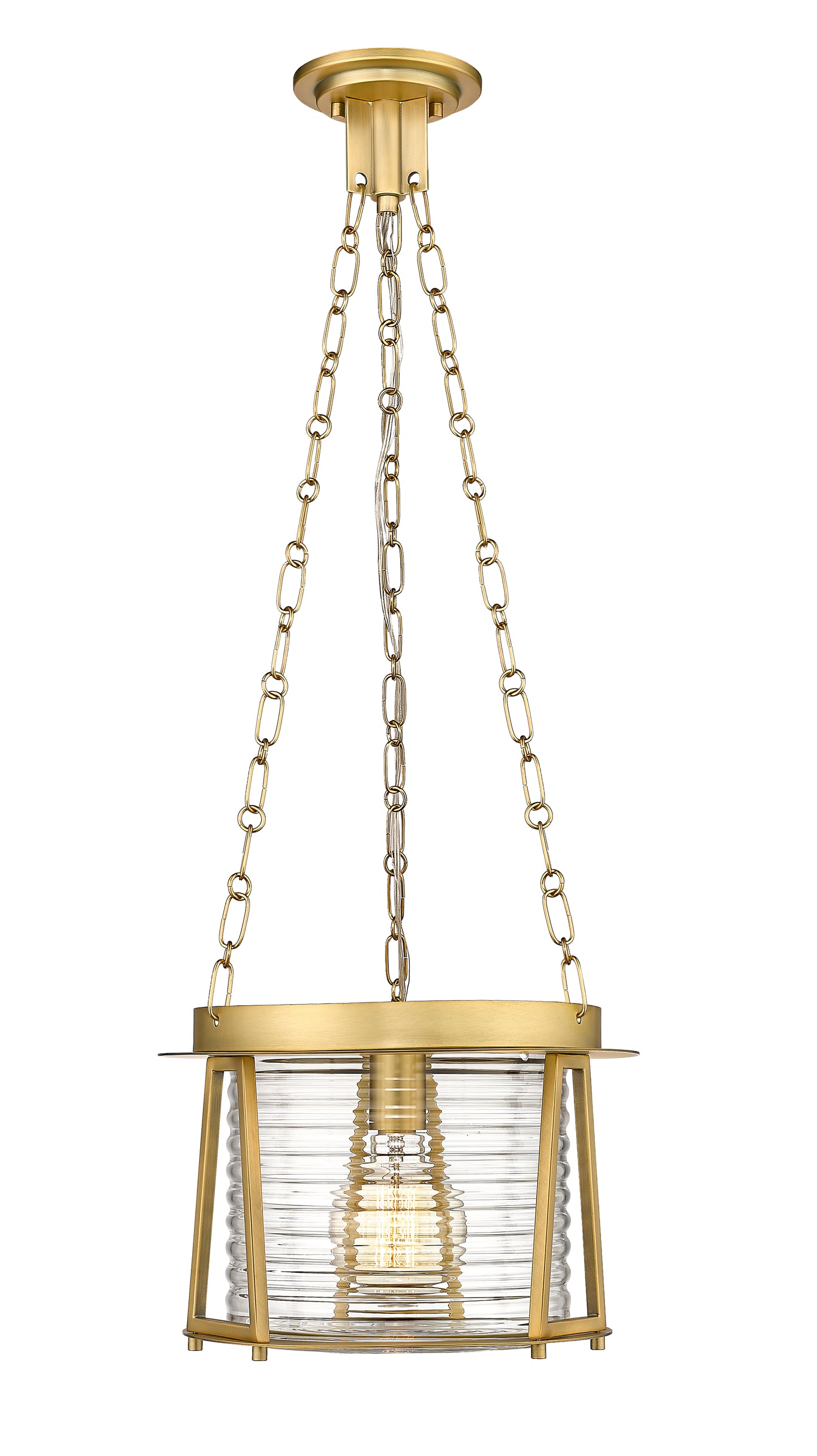 7503P13-RB - Cape Harbor 1 Light 13" Pendant - Rubbed Brass