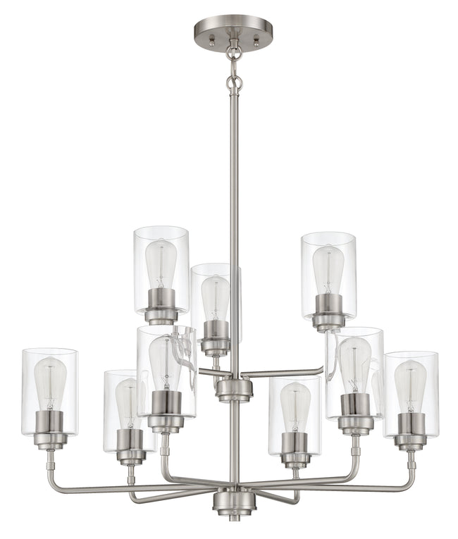 56029-BNK - Stowe 9 Light 30" Wide Chandelier - Brushed Nickel