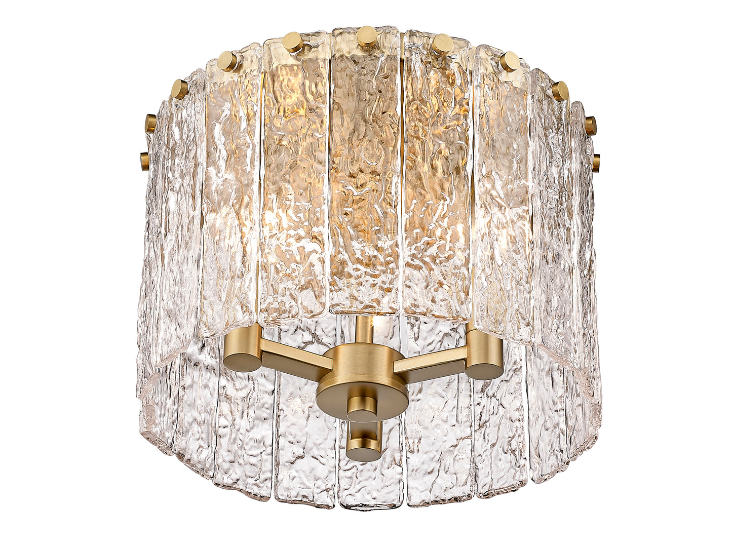 1943F12-MGLD - Glacier 3 Light Flush 12" Mount - Modern Gold