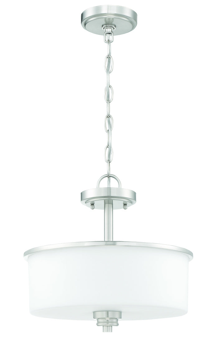 50552-BNK-WG - Bolden 2 Light 15" High Semi Flush Mount - Brushed Nickel