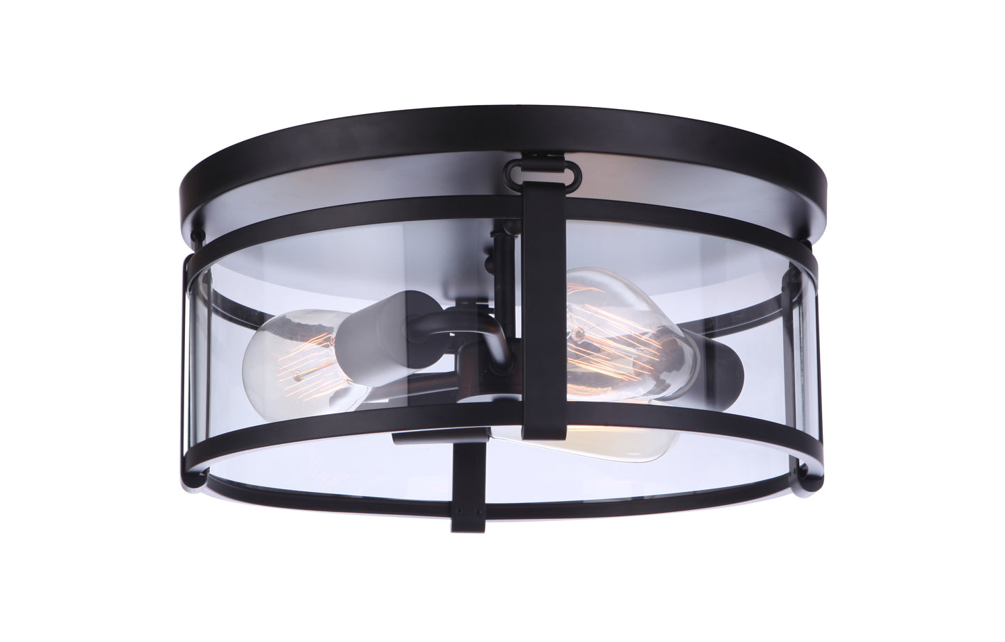55383-FB - Elliot 3 Light 13" Wide Flush Mount - Flat Black