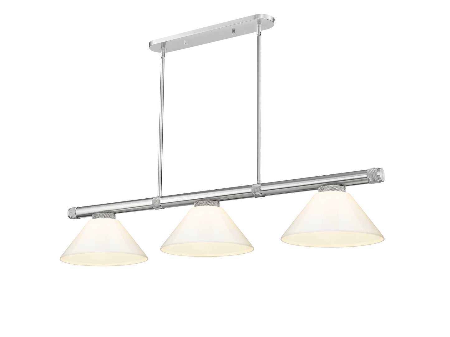 3050-3BN-PWH - Vanguard 3 Light 58" Billiard - Brushed Nickel