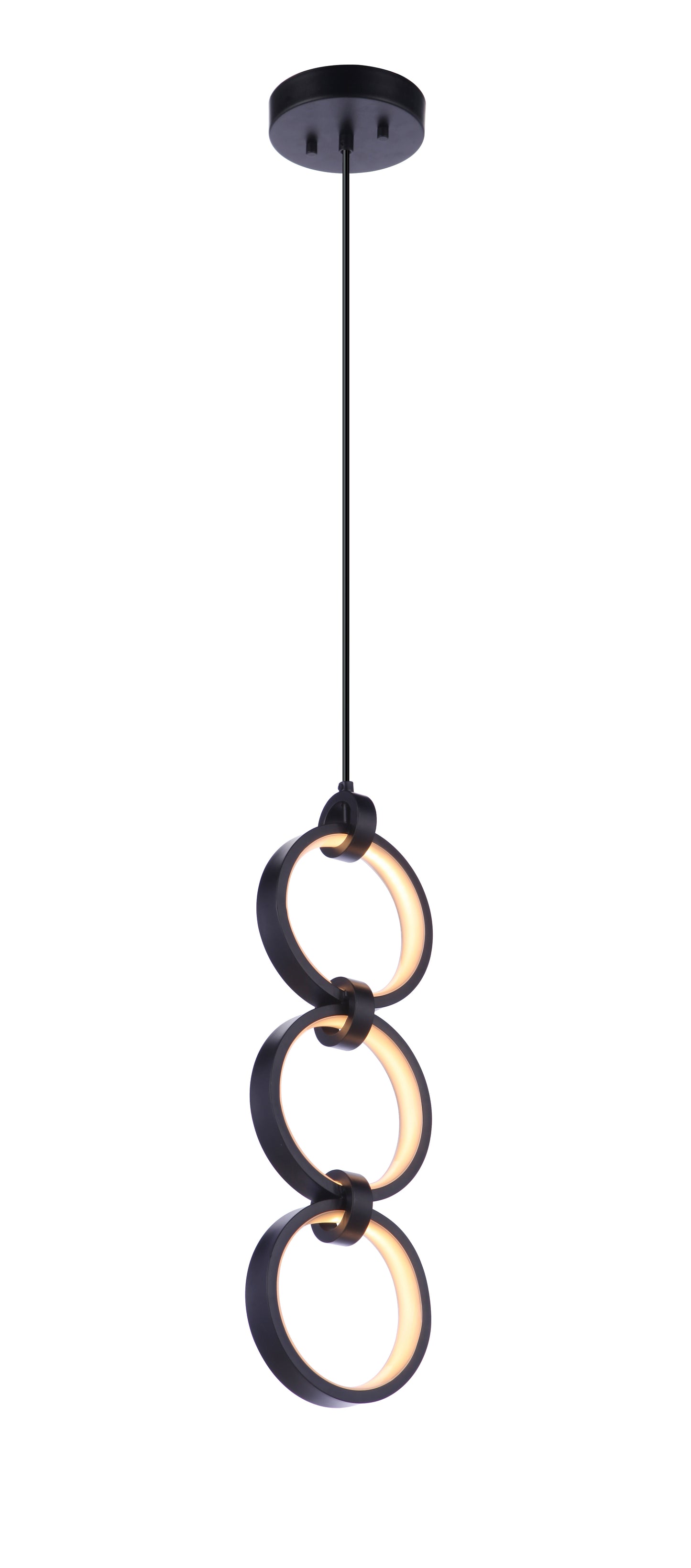 59393-FB-LED - Context 3 Light 5.13" Wide Pendant - Flat Black
