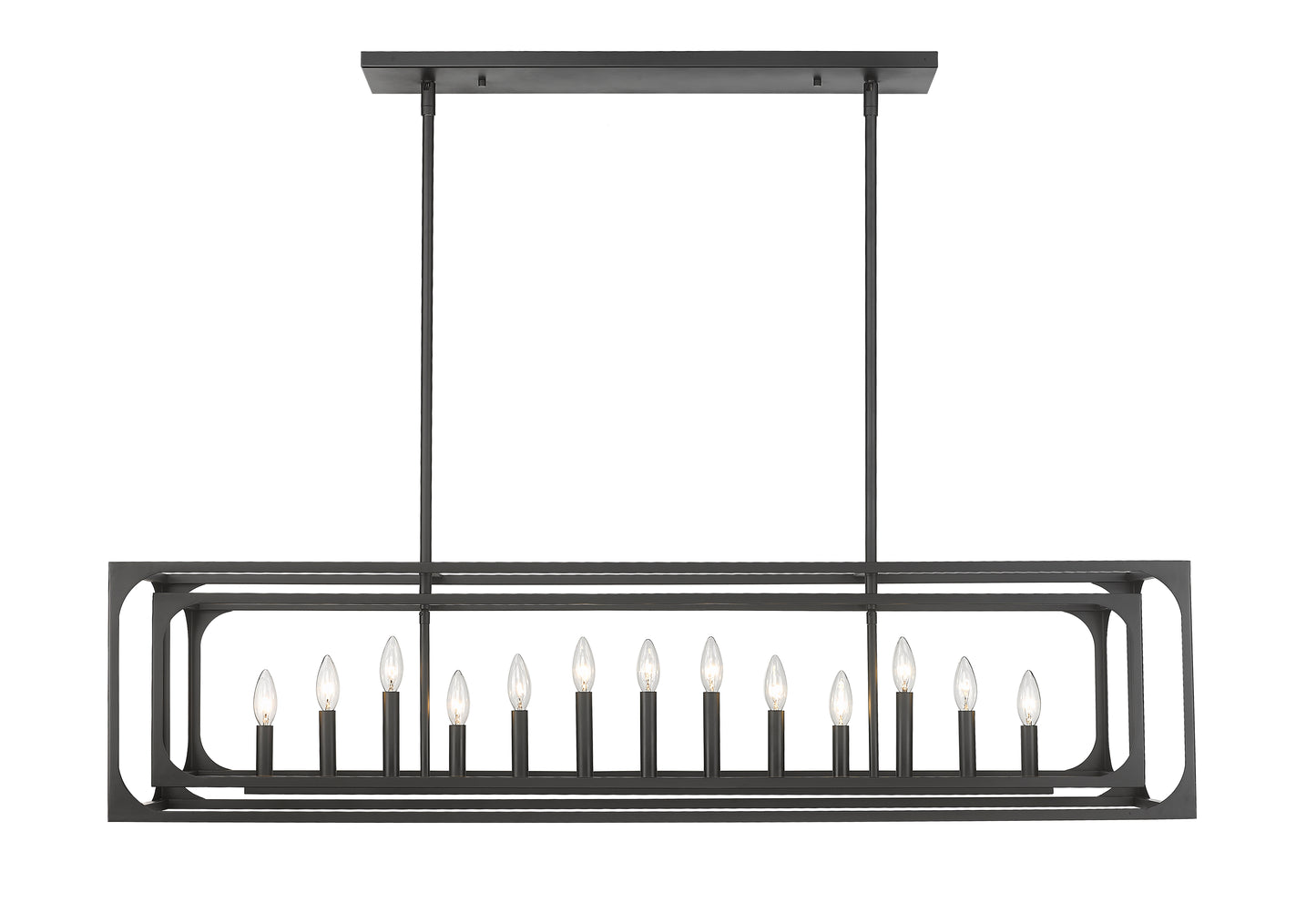 3038-13L-MB - Easton 13 Light Linear 54" Chandelier - Matte Black