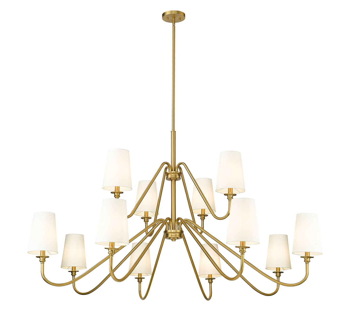 7509-12-60MGLD - Gianna 12 Light 60" Chandelier - Modern Gold
