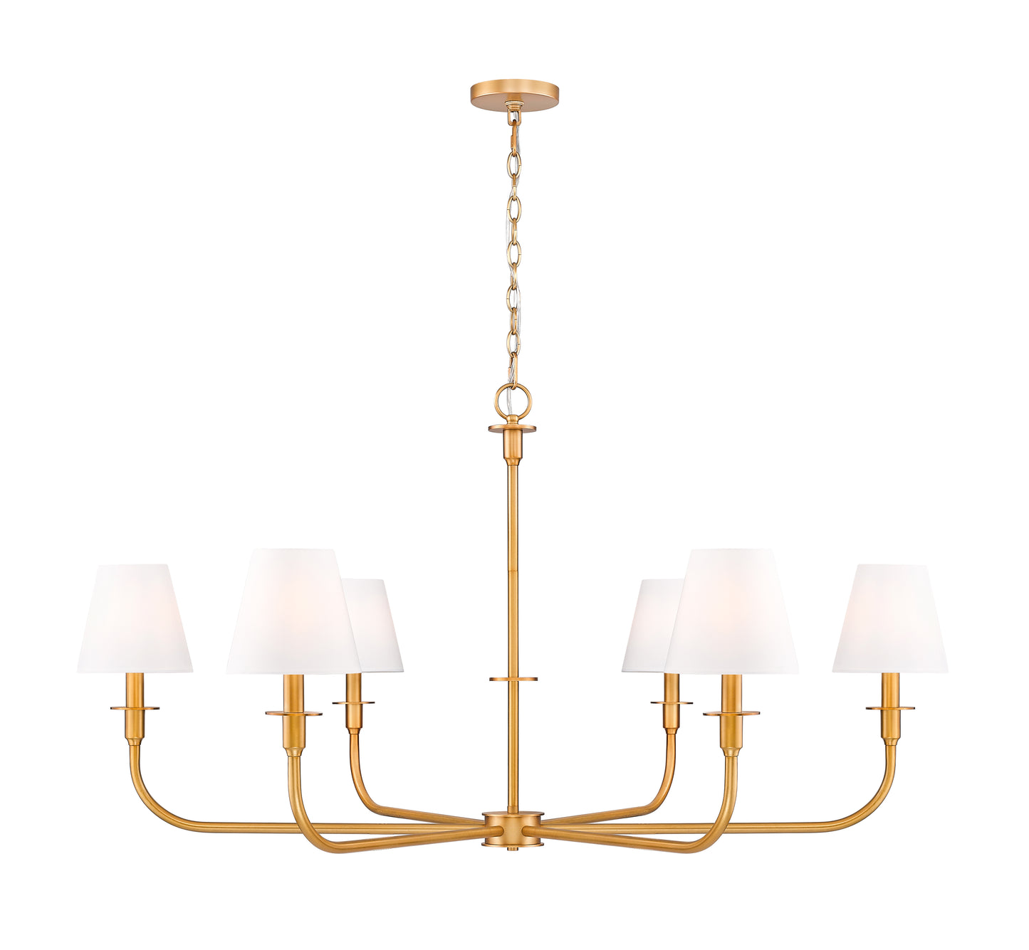 3049-45RB - Tova 6 Light 49" Chandelier - Rubbed Brass