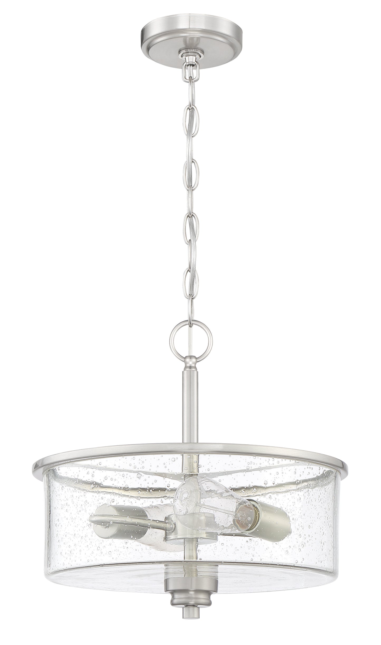 50552-BNK - Bolden 2 Light 15" High Semi Flush Mount - Brushed Nickel