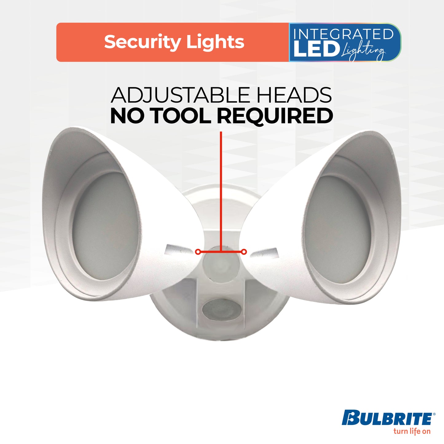 773700 - Wired Outdoor 2-Head LED Security Flood Light, White Finish