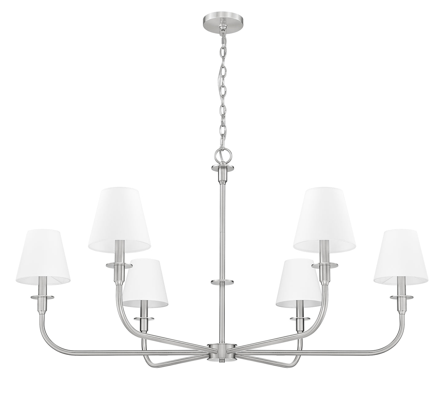 3049-45BN - Tova 6 Light 49" Chandelier - Brushed Nickel