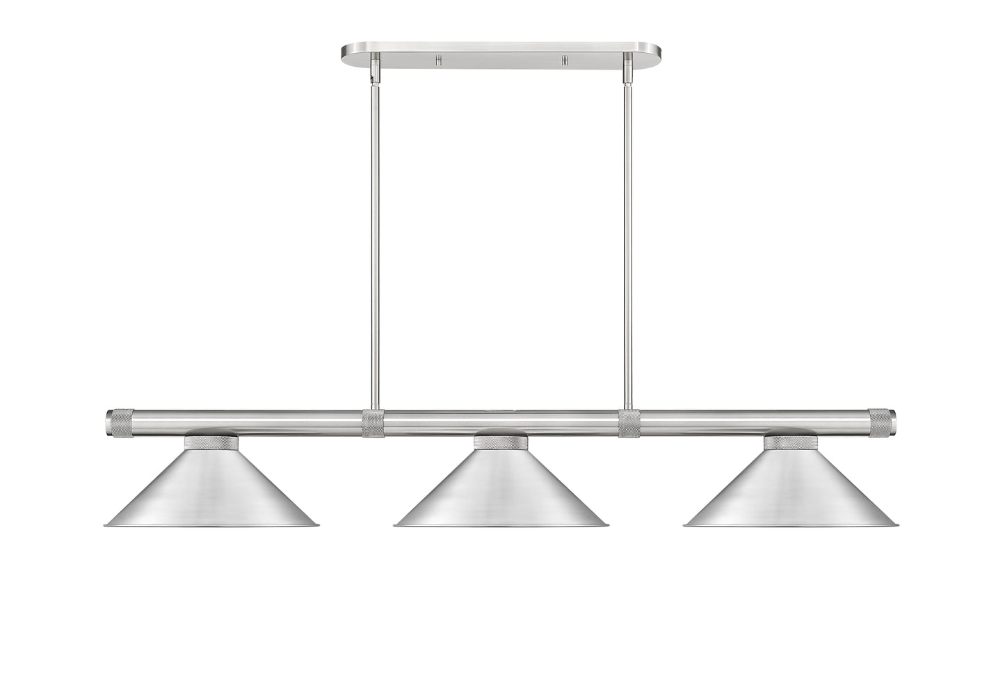3050-3BN-BN15 - Vanguard 3 Light 58" Billiard - Brushed Nickel