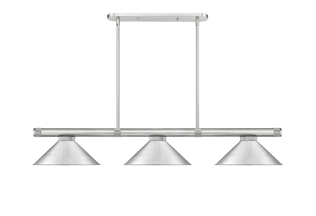 3050-3BN-BN15 - Vanguard 3 Light 58" Billiard - Brushed Nickel