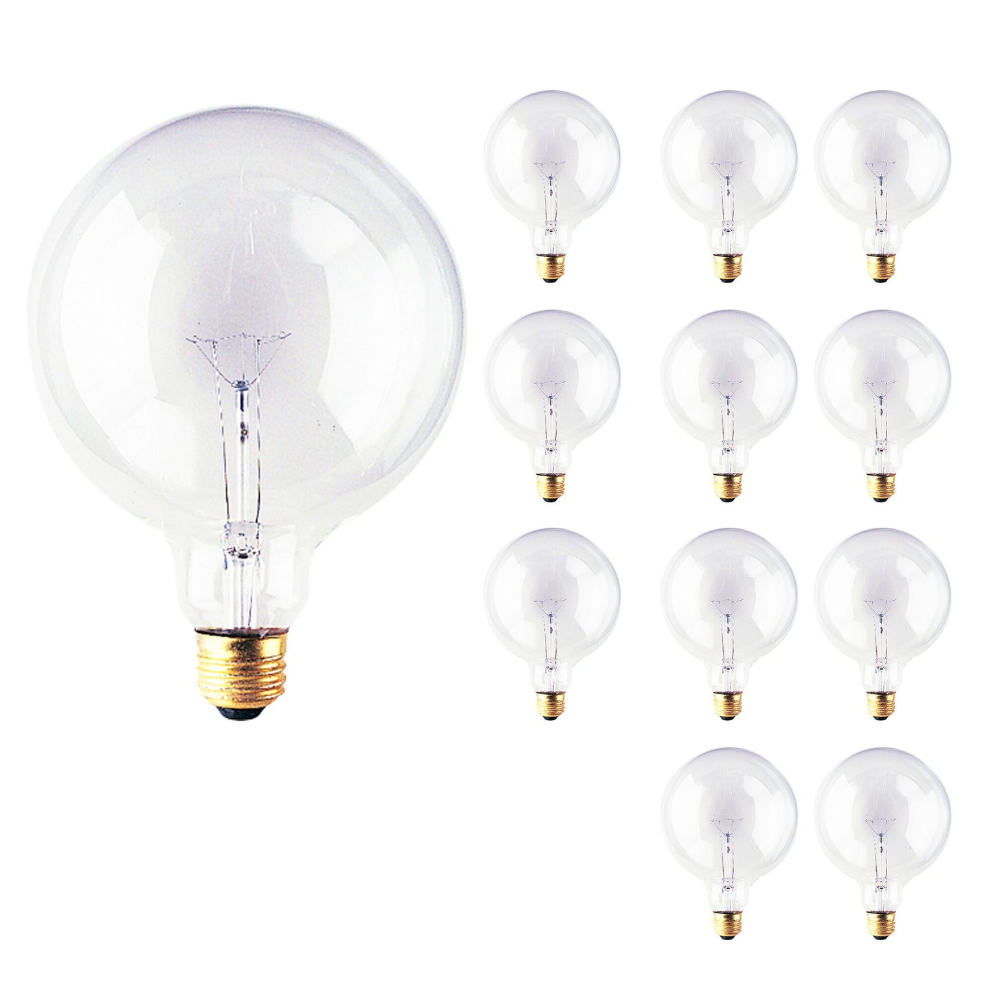 351025 - Dimmable Clear G40 Incandescent Light Bulb - 25 Watt - 2700K - 12 Pack