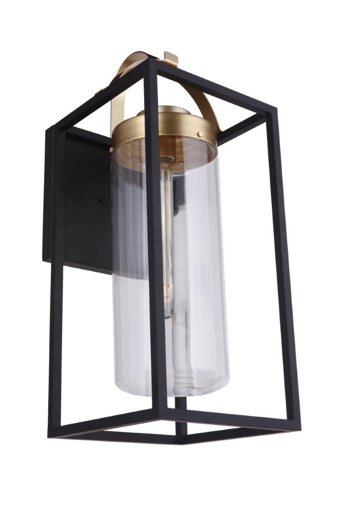 ZA4834-MNSB - Neo 1 Light 28" High Outdoor Wall Lantern - Midnight / Satin Brass