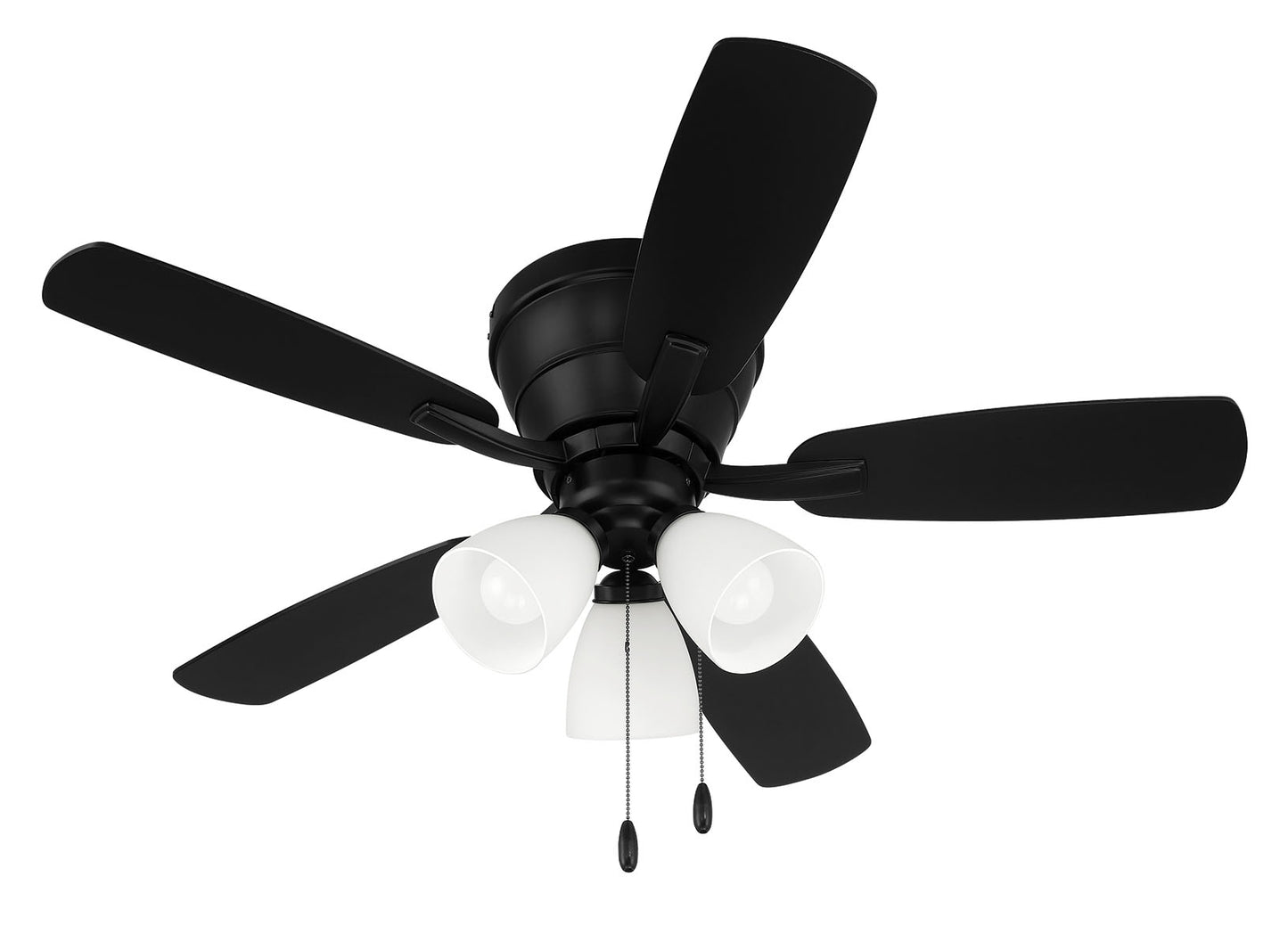 WHL42FB5C3 - Wheeler 42 3-Light 42" 5 Blade Ceiling Fan with Light Kit - Flat Black