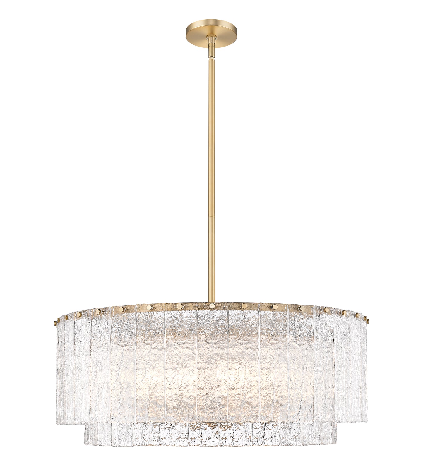 1943P32-2-MGLD - Glacier 12 Light 33" Pendant - Modern Gold