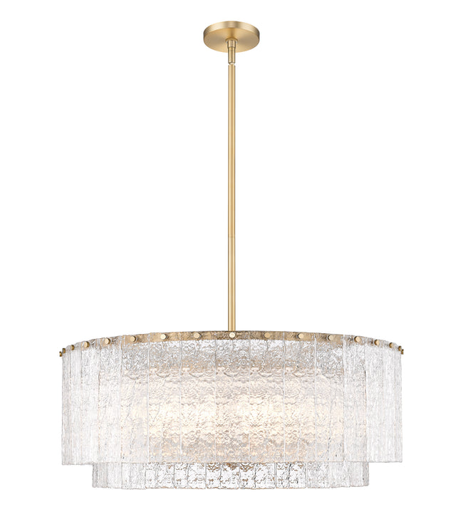 1943P32-2-MGLD - Glacier 12 Light 33" Pendant - Modern Gold