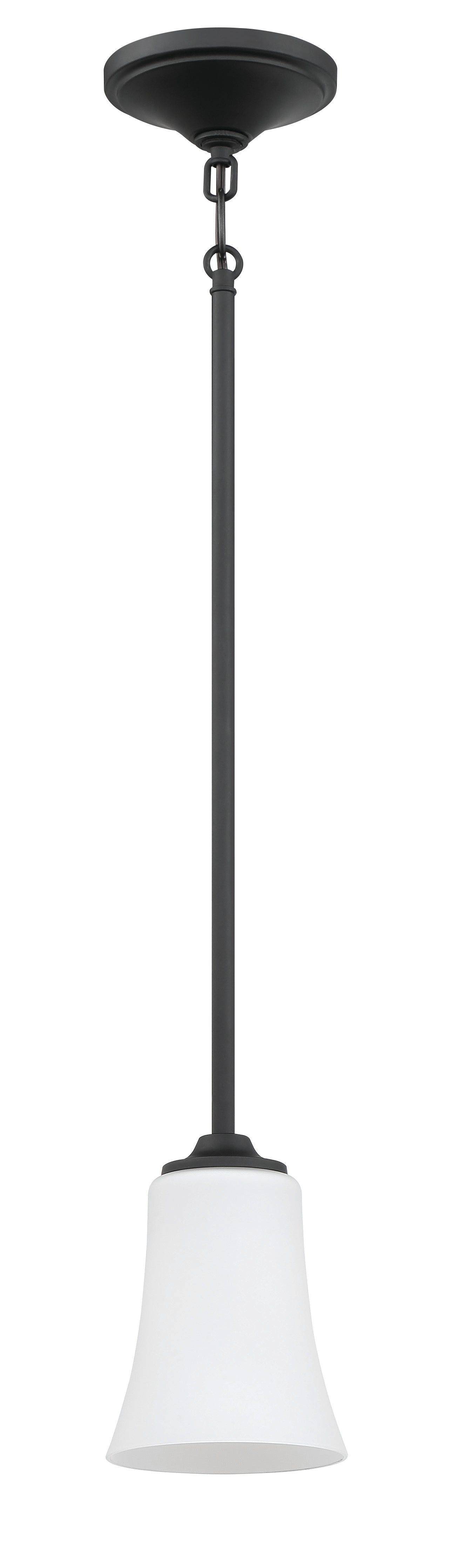 50491-FB-WG - Gwyneth 1 Light 5.13" Wide Mini Pendant - Flat Black